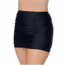 Women’s Raisins Curve Plus Size Alicante Solids Costa Skirt Swim Bottom, Black, 14W