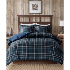 Woolrich Flint Full/Queen 3 Piece CozySpun Down Alternative Comforter Mini Set, Navy