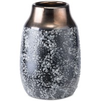 Zuo Stoneware Metal Large Vase, Grey