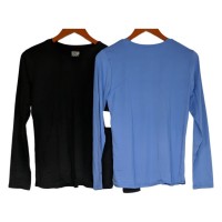 32 Degrees Women’s Top  Ladies’ Long Sleeve Air Mesh Tee 2-Pack Blue/Black, Blue- Black, 2 Pack Medium