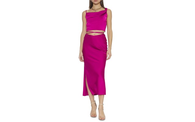 4SI3NNA Leona Mix Strap Crop Top, Medium, Pink