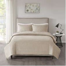 510 Design Otto King/California King 3 Piece Coverlet Set, khaki