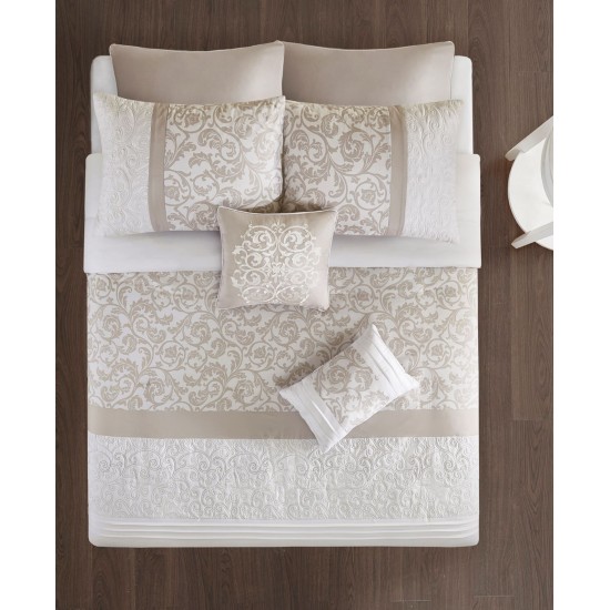  Shawnee King 8 Piece Comforter Set Bedding,Blush