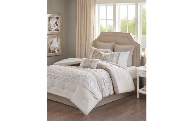 Shawnee King 8 Piece Comforter Set Bedding,Blush