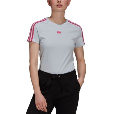 Adidas Originals Women’s Cotton Trefoil Slim T-Shirt, Blue, Small