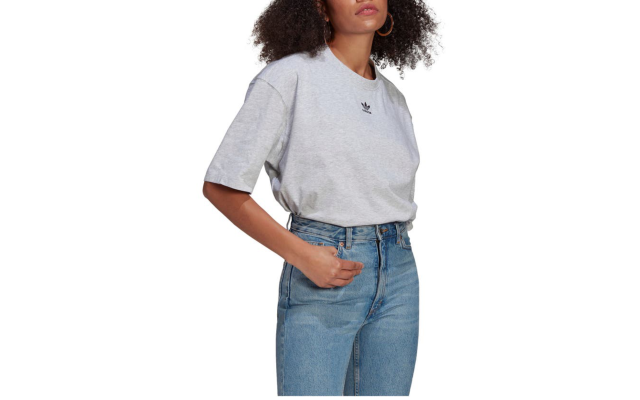  Originals Women’s Cotton Trefoil T-Shirt,Grey,Large