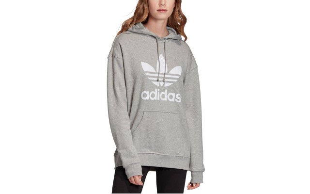  Originals Women’s Trefoil Hoodie Sweatshirt, Grey, X-Small