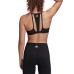  Women’s All Me 3-Stripes Low-Impact Mesh Sports Bra, Black/White, X-Large