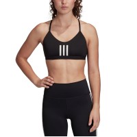 Adidas Women’s All Me 3-Stripes Low-Impact Mesh Sports Bra, Black/White, X-Small
