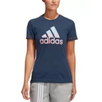 Adidas Women’s Badge of Sport Cotton Logo T-Shirt, Navy, Large