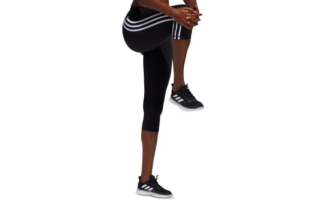 Women’s Believe This High-Waist Cropped Leggings, Black/White, Small