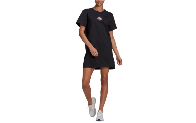  Women’s Cotton Logo T-Shirt Dress, Black, Small