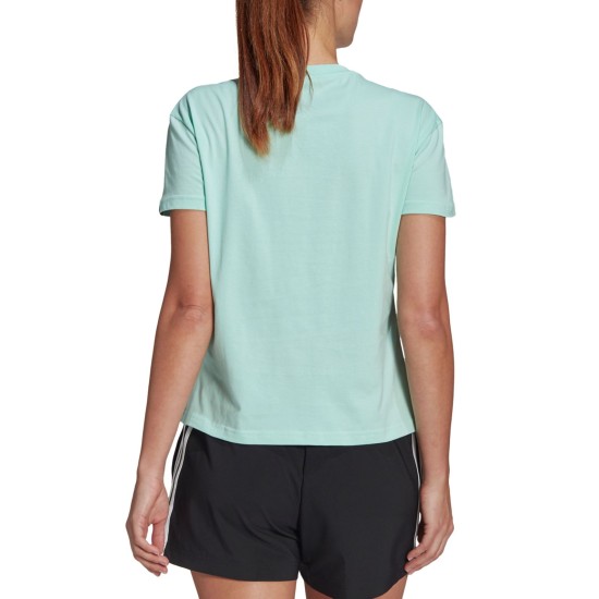 Women’s Cotton Palm Tree-Graphic T-Shirt, Mint, Medium