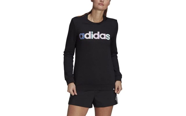  Women’s Crew Neck Long Sleeve Sweatshirt, Black, X-Small