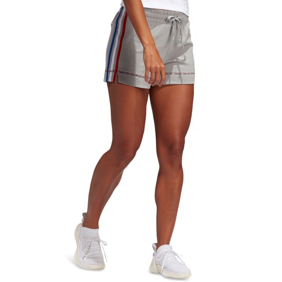  Women’s Drawstring Shorts (Solid Grey, X-Large)