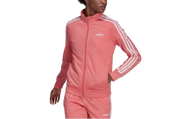  Women’s Essential 3-Stripe Tricot Track Jacket, Pink, Large