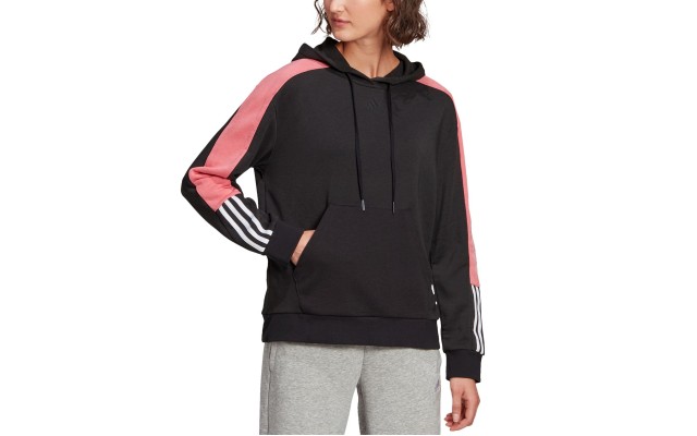  Women’s Essentials Colorblocked Hoodie, Black, X-Large