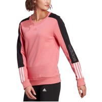 Adidas Women’s Essentials Colorblocked Sweatshirt, Pink, Medium