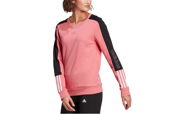  Women’s Essentials Colorblocked Sweatshirt, Pink, Medium