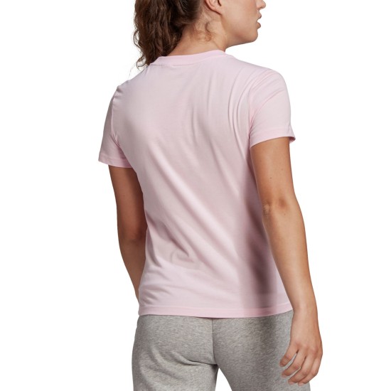  Women’s Essentials Cotton Linear Logo T-Shirt,Pink, Medium