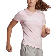 Adidas Women’s Essentials Cotton Linear Logo T-Shirt,Pink, Medium