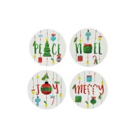 American Atelier Holiday 4 Piece Salad Plate Set, 8×8″