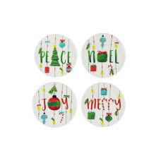 American Atelier Holiday 4 Piece Salad Plate Set, 8×8″