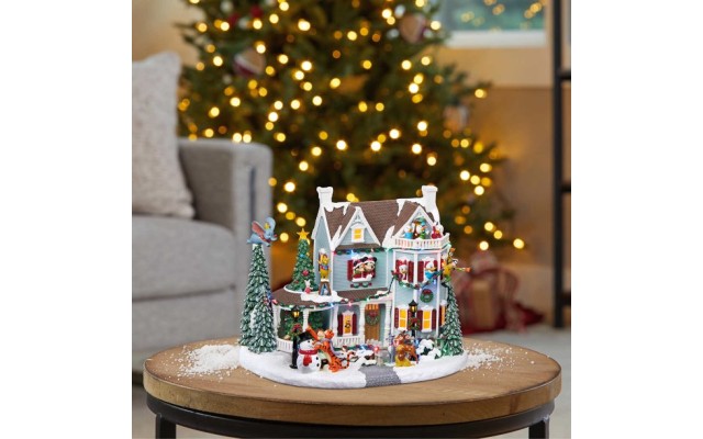Animated  Holiday House with Lights and Music, 8 Classic Holiday Songs