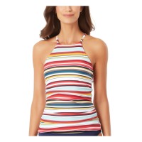 Anne Cole Boardwalk Stripe High-Neck Tankini Top Women’s Swimsuit, Multi, X-Small