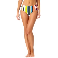 Anne Cole Clearwater Stripe Mid-Rise Bikini Bottoms, Large, Multicolor