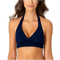Anne Cole Halter Bikini Top Women’s Swimsuit, Navy, X-Small