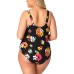  Plus – Sweetheart U Trim One Piece Swimsuit, Multi, 18W