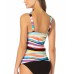  Signature Wavy Stripe Twist Underwire Tankini Top, Multi, 36D/34DD