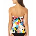  Signature Womens Modern Blooms Twist Tankini Top, Multi, Small