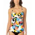  Signature Womens Modern Blooms Twist Tankini Top, Multi, X-Small