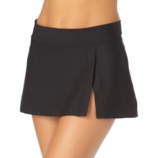 Anne Cole Slit Swim Skirt, Large, Black