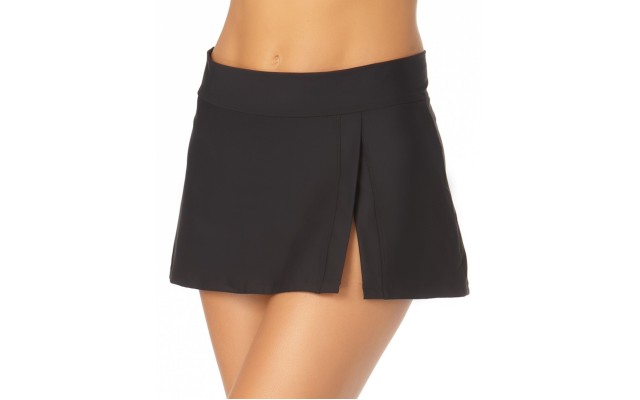  Slit Swim Skirt Women’s Swimsuit, Black, X-Small