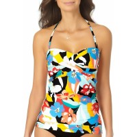 Anne Cole Twisted Tankini Top Women’s Swimsuit, Multi, Large
