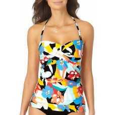 Anne Cole Twisted Tankini Top Women’s Swimsuit, Multi, Large