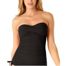 Anne Cole Twist-Front Ruched Tankini Top Women's Swimsuit