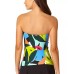  Women's Swimwear Top Small Palm Twist Bandeau, Multi, Small