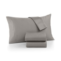 AQ Textiles Ultra Cool Sateen 700 Thread Count 4 Pc. Sheet Set,Grey, Queen