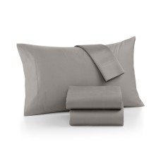 AQ Textiles Ultra Cool Sateen 700 Thread Count 4 Pc. Sheet Set,Grey, Queen