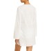  Cotton Eyelet Tunic Swim Cover-Up, Large, White