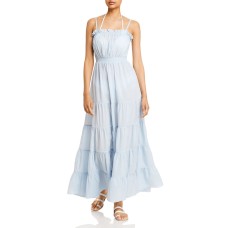 Aqua Swim Womens Cotton Tiered  Swim Dress, Blue, Large