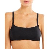 Aqua Swim Womens Lined Padded Swim Top Separates, Black, Black, Large