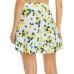  Swim Women’s Ruffled Cover up Mini Skirt, White/Yellow, Medium