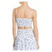  Swim Womens Smocked Short Crop Top White M
