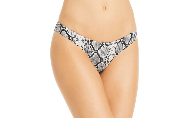  Swim Womens Snake Print Scoop Swim Bottom Separates, Black, Black, Large