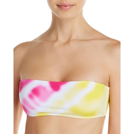  Womens Bandeau Strapless Swim Bikini Bottom, Pink, Large
